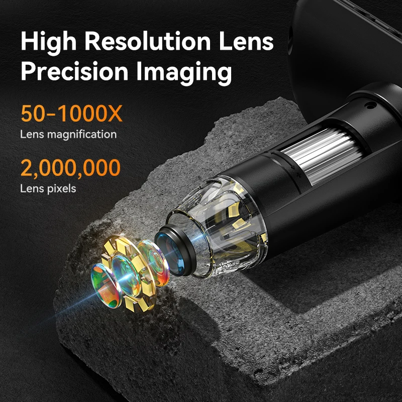 4.3 Inch IPS Digital Microscope 2MP HD Lens 1000X Magnification 8LED Adjust Light Electronic Microscopio Repair Coin Magnifier