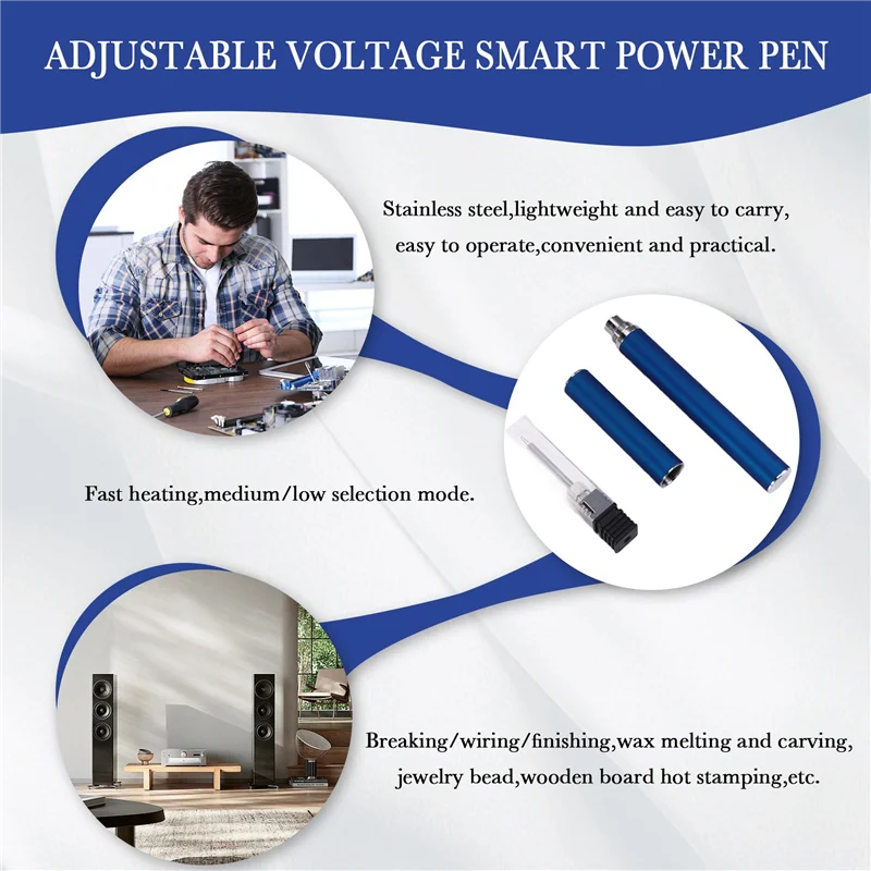 VO-510 pluma de carro de batería de rosca voltaje ajustable pluma de potencia inteligente USB Mini Kit de soldador con tapa