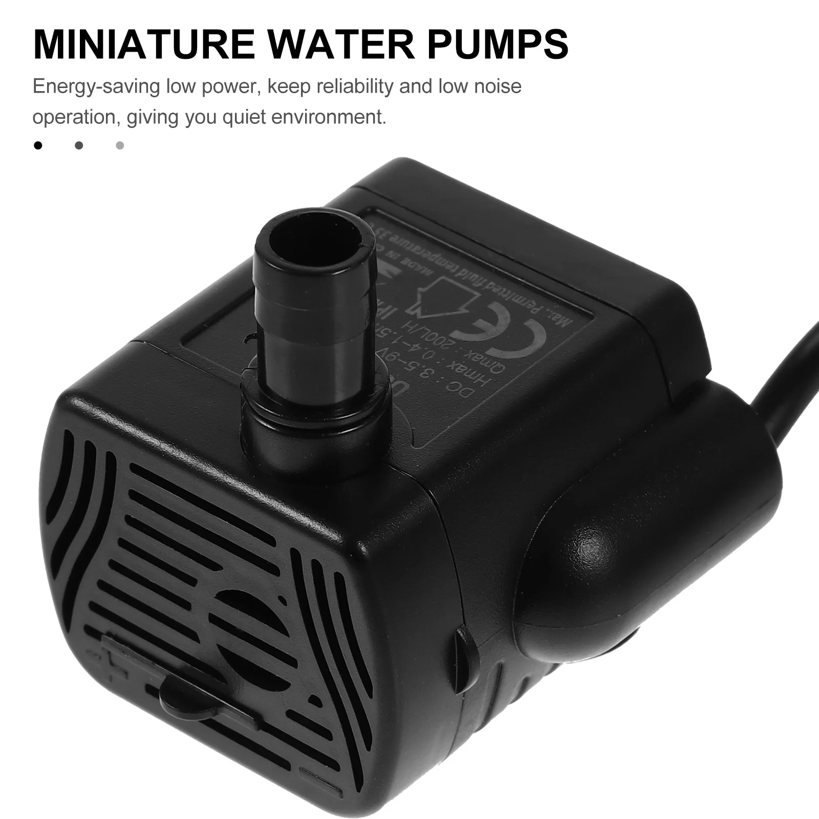 

USB Mini Powerful Submersible Water Pump Black Compact Detachable for Fountains Ponds Aquarium Fish Tank Hydroponic Systems