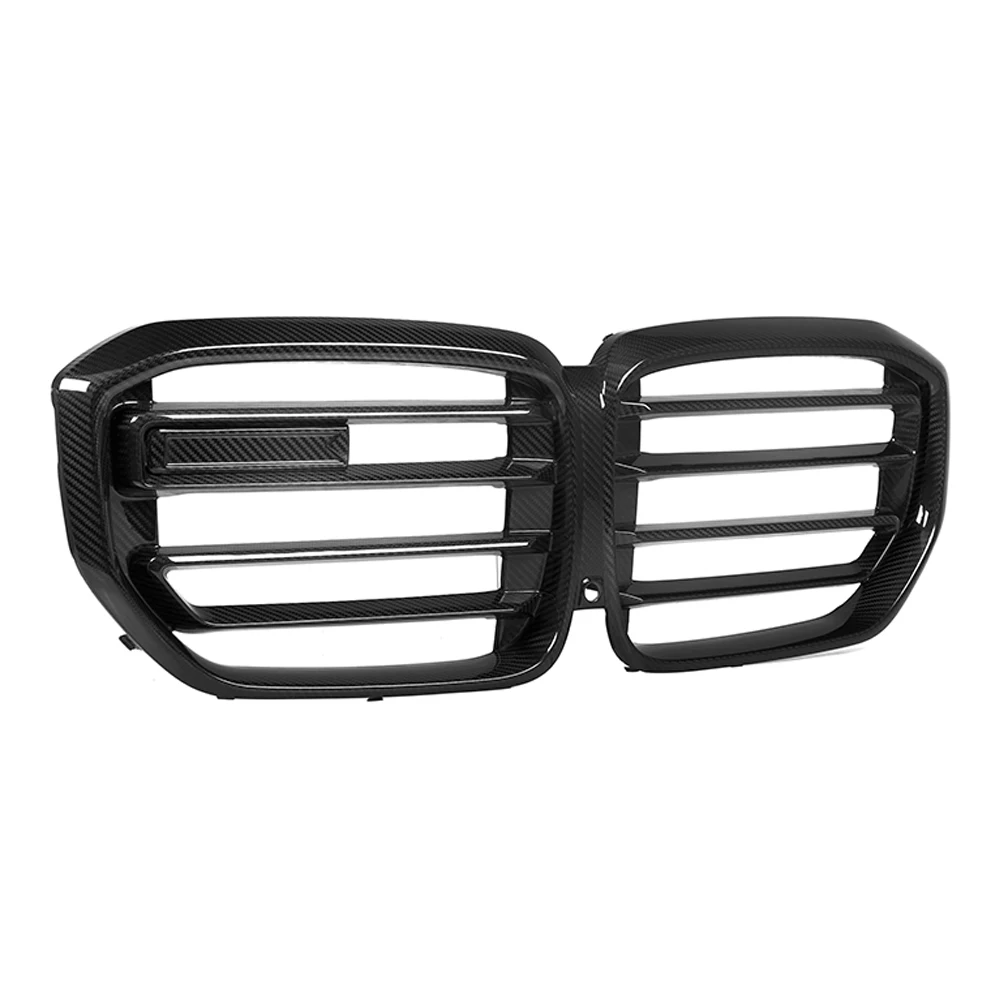شبكة المصد الأمامي للكلى شوايات غطاء محرك السيارة من ألياف الكربون الجافة الحقيقية لسيارات BMW X5 Series G05 G18 LCI 2024-IN قطع غيار السيارات X5M