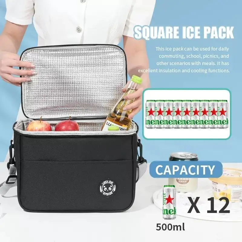 Version Insulated Lunch Bag Large-capacity Storage Handbag Waterproof Lunch Box Aluminum Foil Thick Student Lunch Bag Upgraded