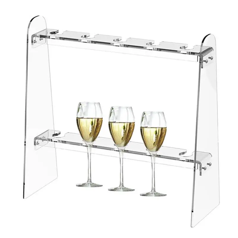 

Champagne Stand Holder Detachable Acrylic Clear Champagne Stand Easy Assembly Decorative Display Shelves 10 Slots supplies