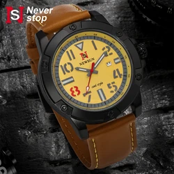 NS simple fashion outdoor waterproof sports men's leather watch