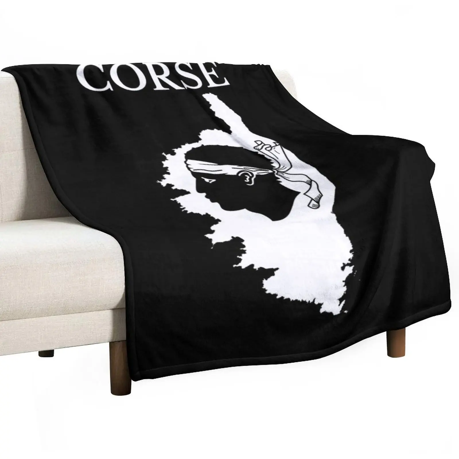 

Corsica (Corse) Map, France, French Region. Throw Blanket Plaid Flannel Fluffy Shaggy Extra Large Throw Blankets