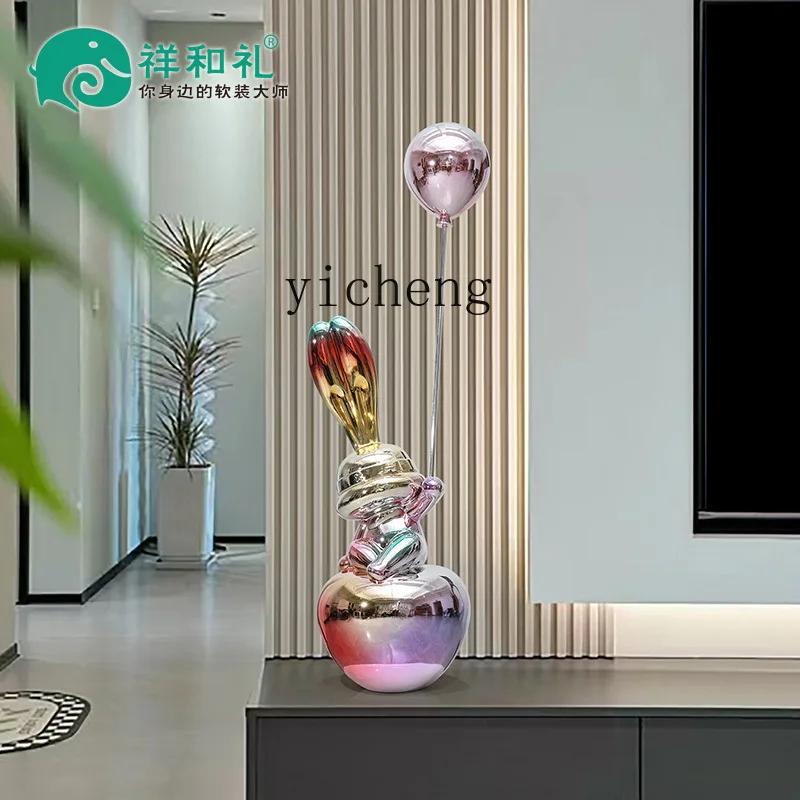 ZK sales department model room living room cartoon balloon rabbit sculpture modern light luxury large floor ornament