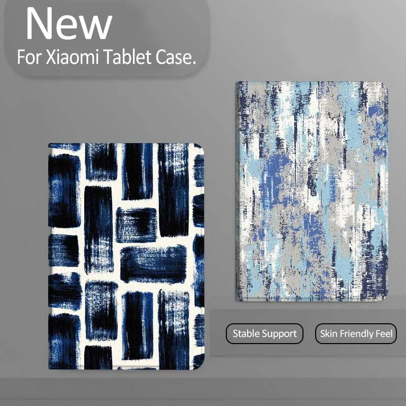 

Blue Gray Abstract Brushstroke Gift Tablet Case For Xiaomi Redmi Mini Pad SE K 2 4 5 6 7 8 2023 2025 11 8.8 11.2 10.1 Pro