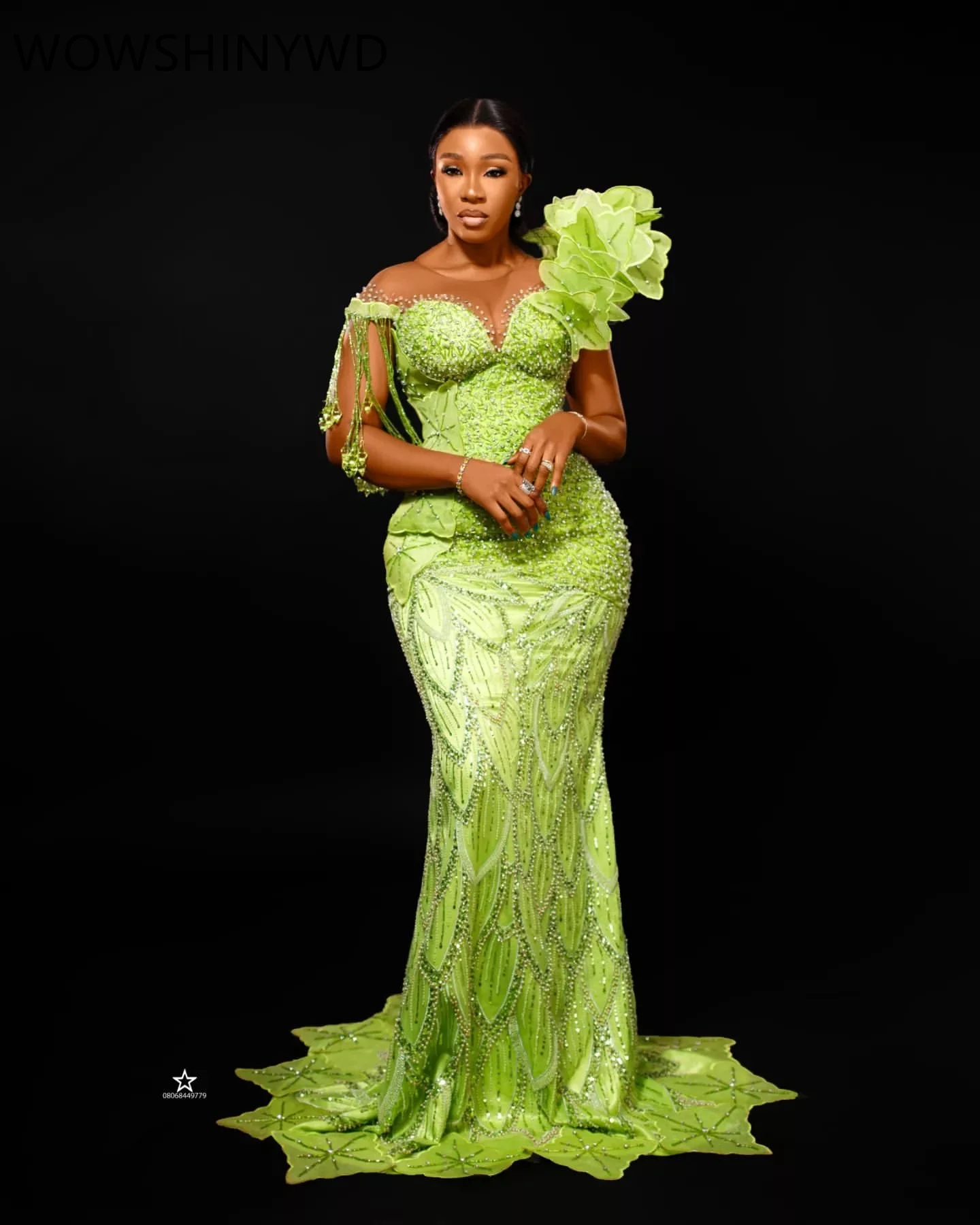 2024 Aso Ebi Green Mermaid Prom Dresses Crystals Sequined Evening Formal Party Second Engagement Birthday Gowns Dresses ZJ1571