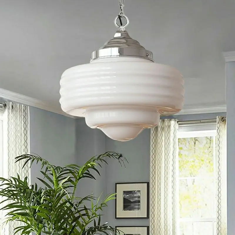 French Retro Minimalist Glass Designer Pendant Light for Restaurant Bar Boutique Hotel Bedroom Decor Ceiling Light Led Lamp