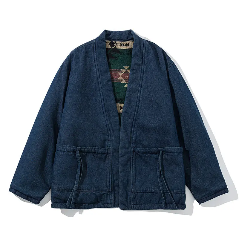 

Double-Sided Wear Cotton Jaet Thiened V-Ne Women's Sle Retro Ethnic Wind Coat Warm Outerwear Winter Season Youth Trend