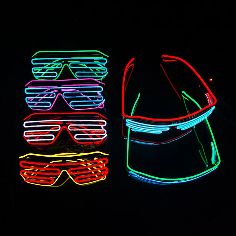 

LED Luminous Glasses Glowing Neon Sunglasses Halloween Party Flashing Light Glass for Christmas Festival Supplies Props Costume