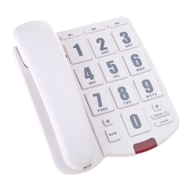 DN59 PK3000 Landline Phone Corded Desk Telephone with Large Buttons Loud Ringer Redial Memory for Seniors Desk Phone