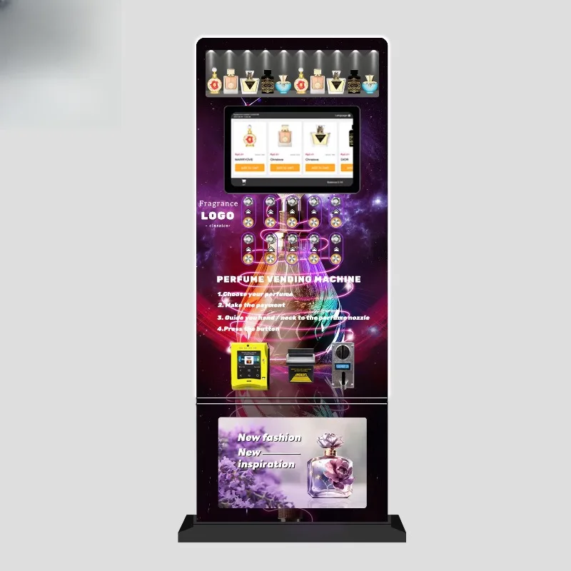 تصميم راقي جديد لآلة بيع رذاذ العطور التجارية التي تعمل بقطع النقود المعدنية وبطاقة الائتمان #2