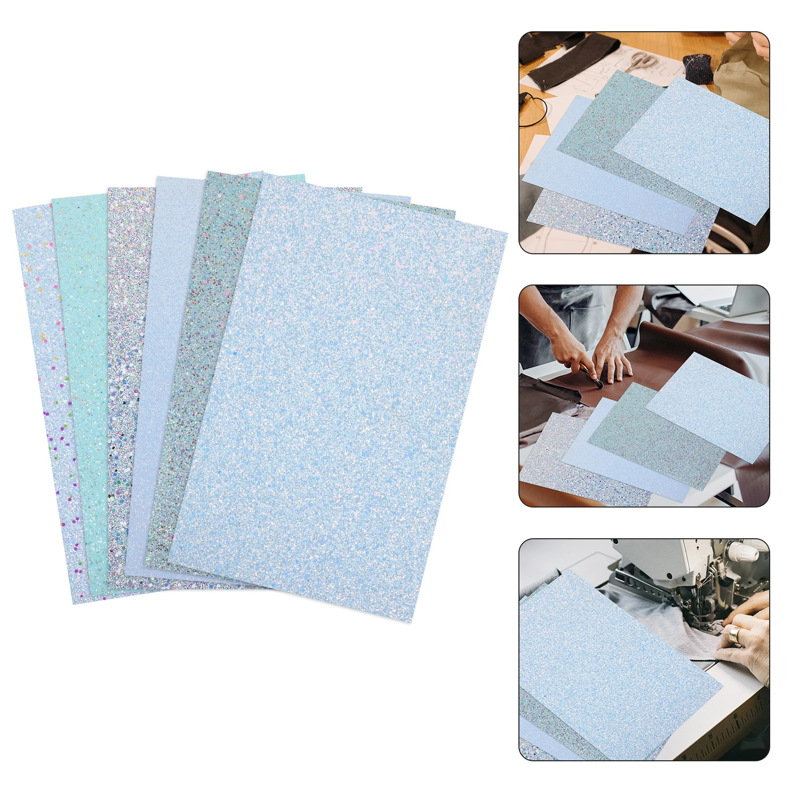 

Glitter Sheets Faux Fabric For Home Crafts Making Material Diy Crafts Jewelry Bow Making Handcraft Blue Color