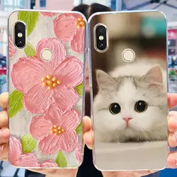 Case For Xiaomi Redmi Note 5 Pro Cute Flower Cat Printed Soft Silicone TPU Case Shockproof Back Cover For Redmi Note5 5Pro MEI7S