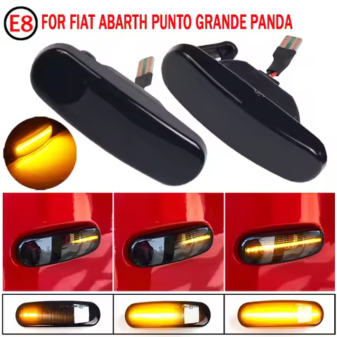 2Pcs Dynamic LED Turn Signal Side Marker Light Repeater Lamp For Fiat Panda 169 Grande Punto Inkl Evo Doblo Fiorino Linea Idea