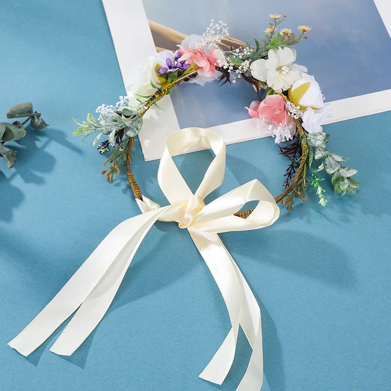 Flower Leaf Headband Tiara For Women Bride Hairbands Party Wedding Bridal Hair Accessories Jewelry Band Crown Tiara Headband image 4