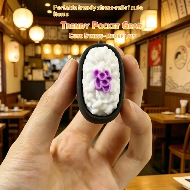 3D-gedruckter simulierter Sushi-Schlüsselanhänger, niedliches Design, perfekte Taschendekoration, Geschenk, Autoanhänger-Zubehör, Stressabbau-Spielzeug – Detail 3