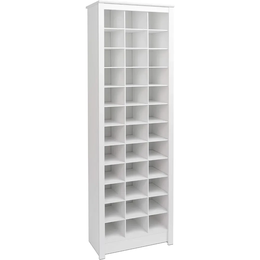 Prepac Space-Saving 36 Pair Shoe Storage Cabinet With Cubbies, 13