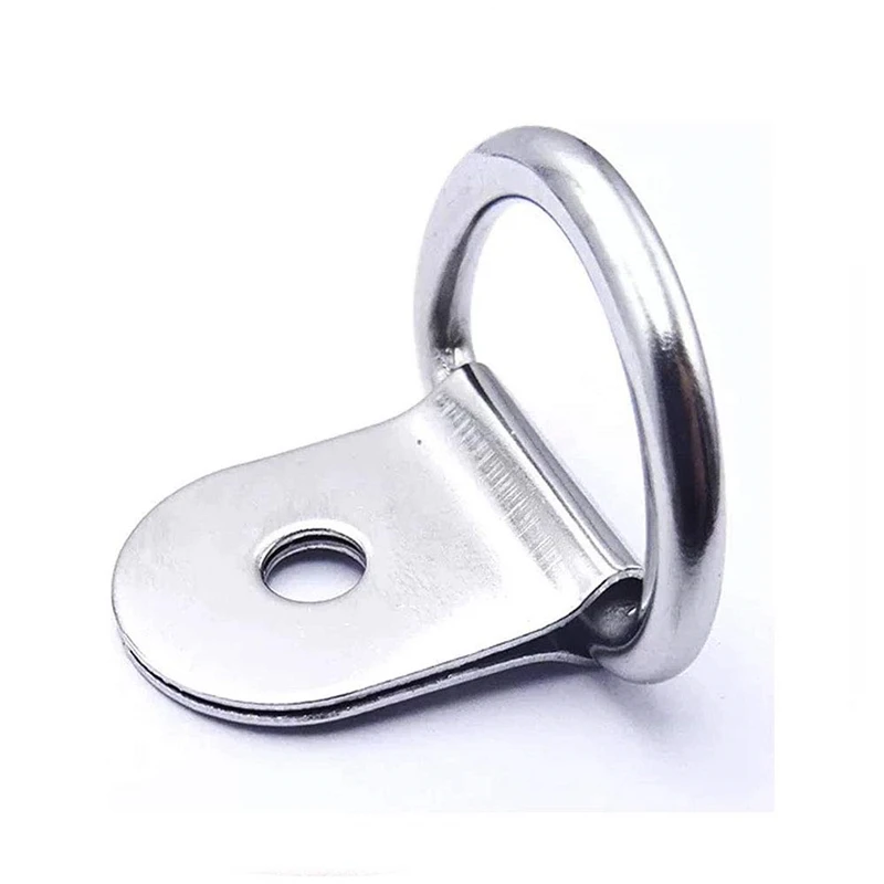 30pcs Silvery D Shape Pull Hook Tie Down Anchors Ring Iron Stainless Steel Cargo Tie Down Ring for Car Truck Trailers RV Boats