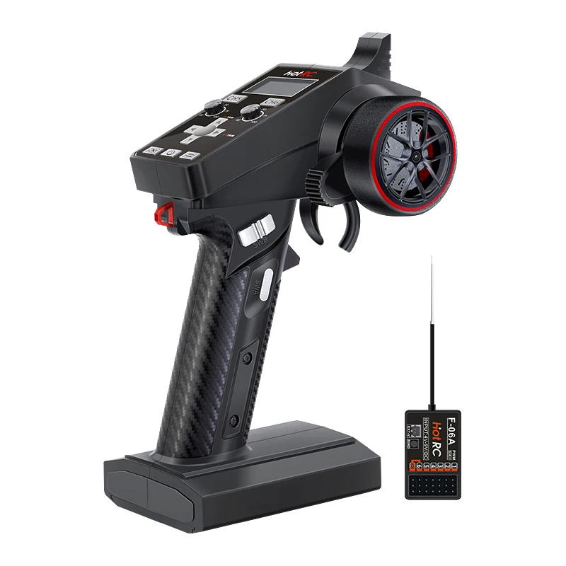 HOTRC CT-6A One-handed Control Radio Transmitter 2.4GHz 6CH 6 Channels  Remote Controller For RC Toy Car Boat Drone Parts