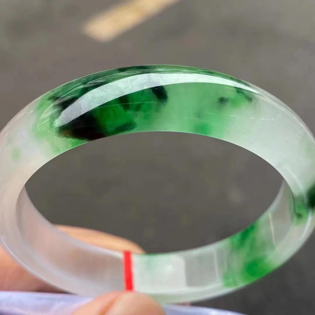 

Natural Bashan Jadeite Bangles Perfect Icy float Green Jade Bracelet Boutique Jewellery Quality Handring Fine Hewelry