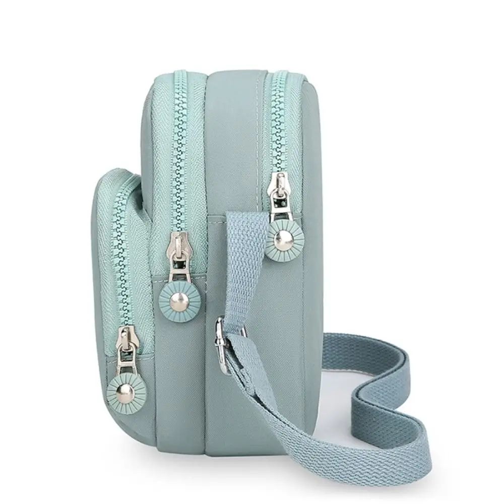 

Multi-functional Zipper Crossbody Bag Adjustable Strap Square Nylon Shoulder Bag Coin Purse Solid Color Small Phone Bag