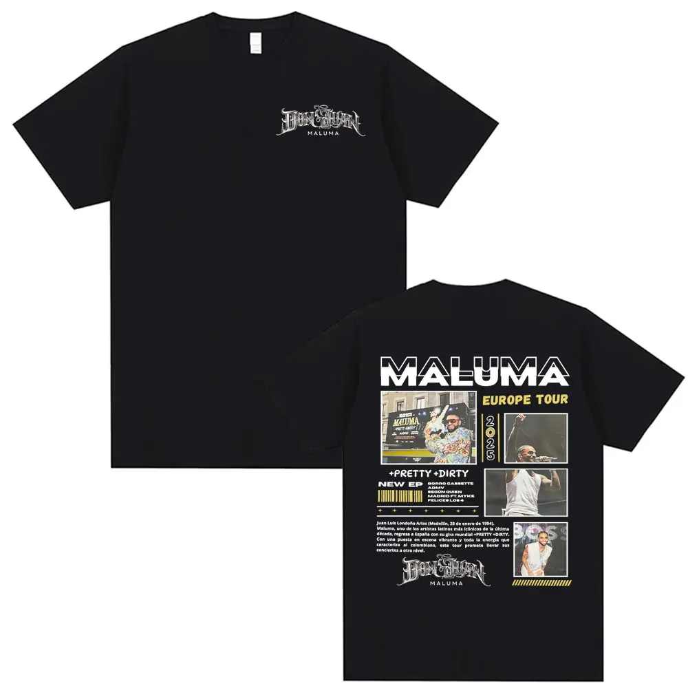 Rapper Maluma Europe Tour Graphic T Shirt Men's Funny Stye T-shirt Pop Oversized 100% Cotton Loose Tee Shirt Harajuku Streetwear