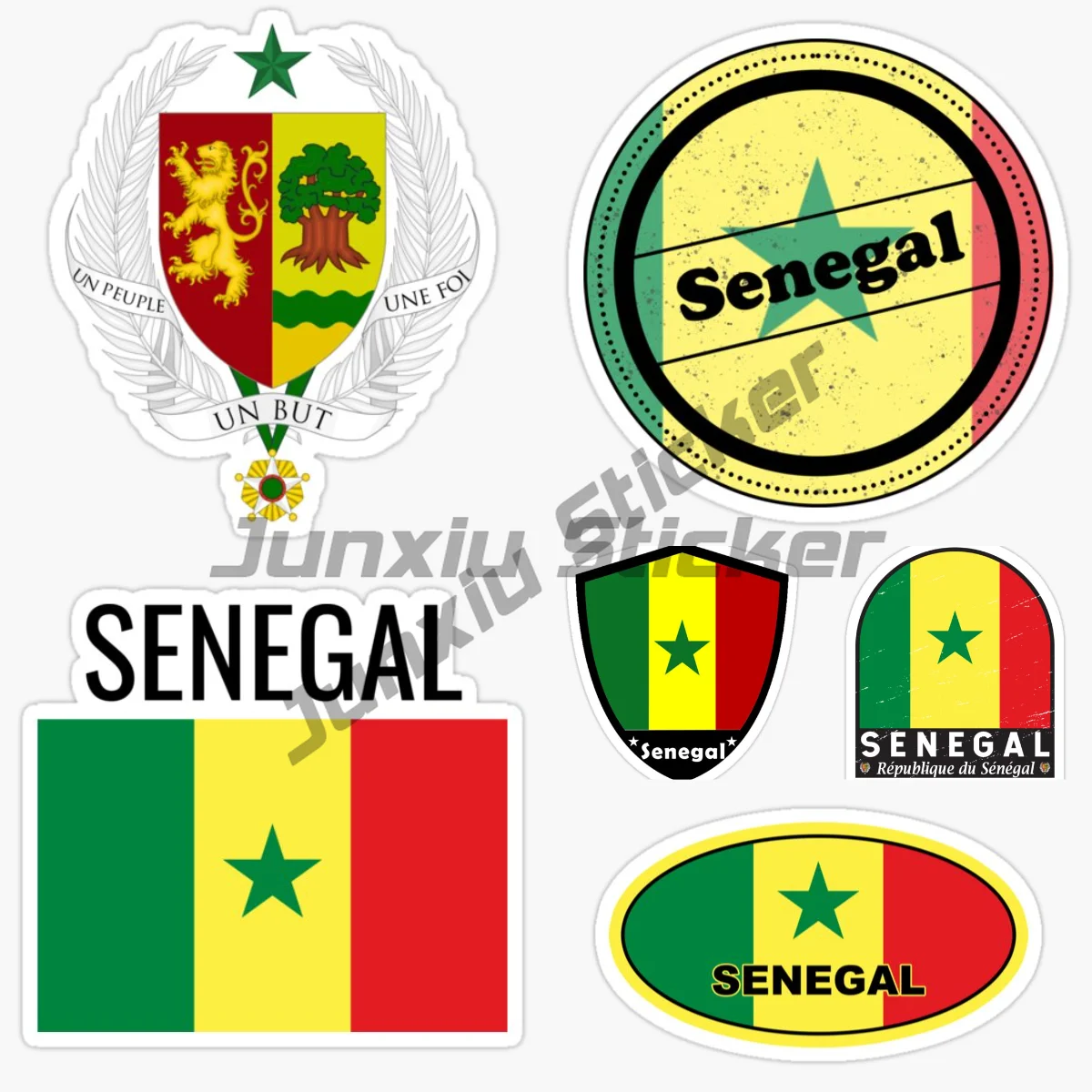 

SENEGAL Senegalese Flag Map Car Sticker Vinyl Waterproof and Self-adhesive Bumper Guitar Skate Locker Decal Accessories