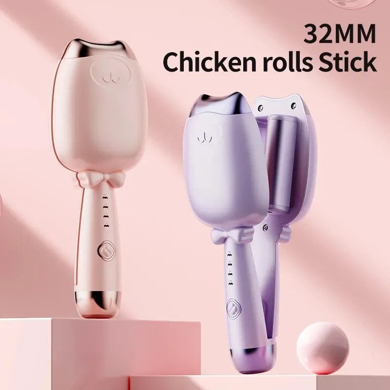 Fer à friser les cheveux Deep Wave, bigoudi à 4 températures réglables, chauffage rapide, baguette à sertir Styler, 32mm, tous les styles de cheveux