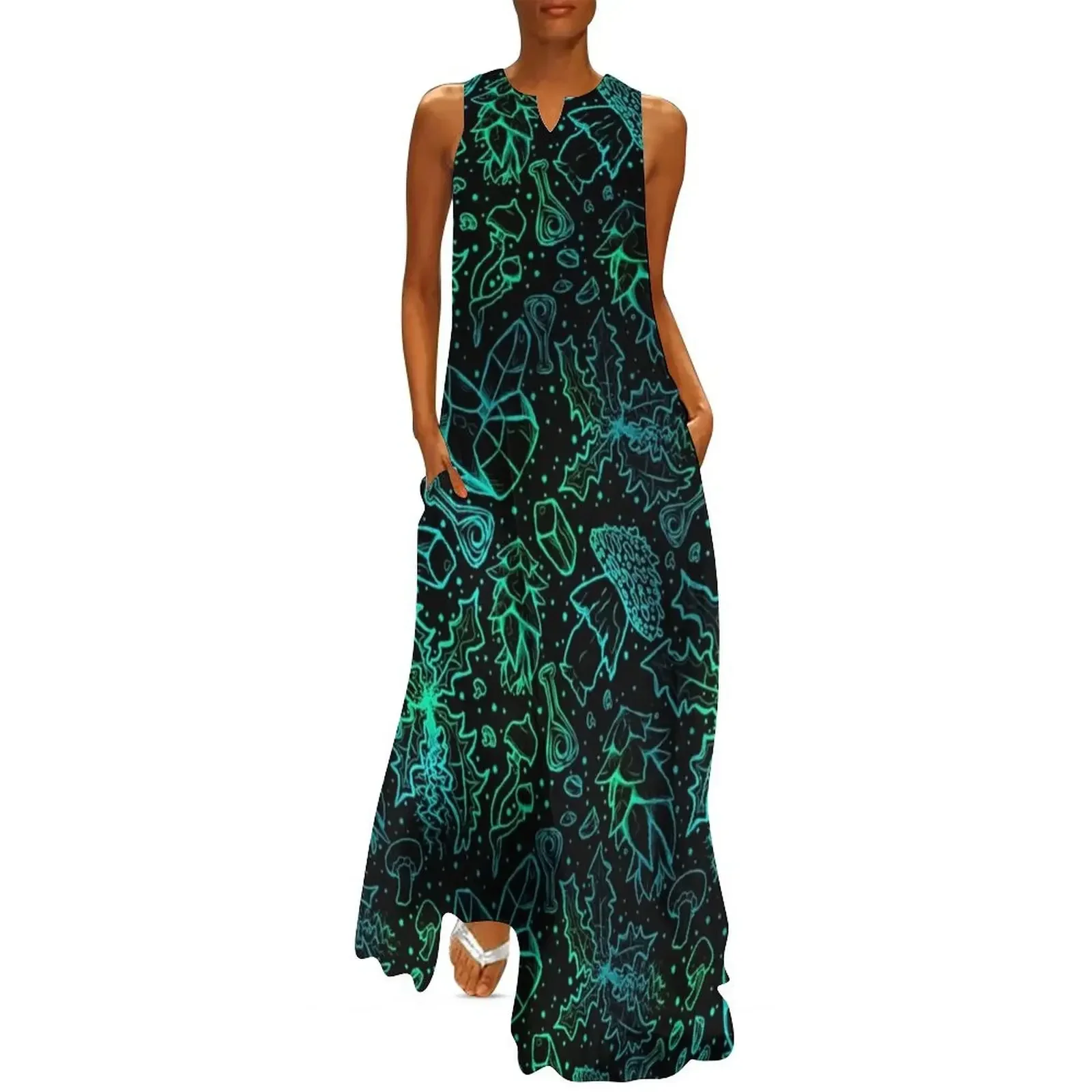 

Alchemy Blackreach Version Fantasy Mage College Scrolls Elder Fantasy Online RPG Oblivion DnD Long Dress dress for women Dress