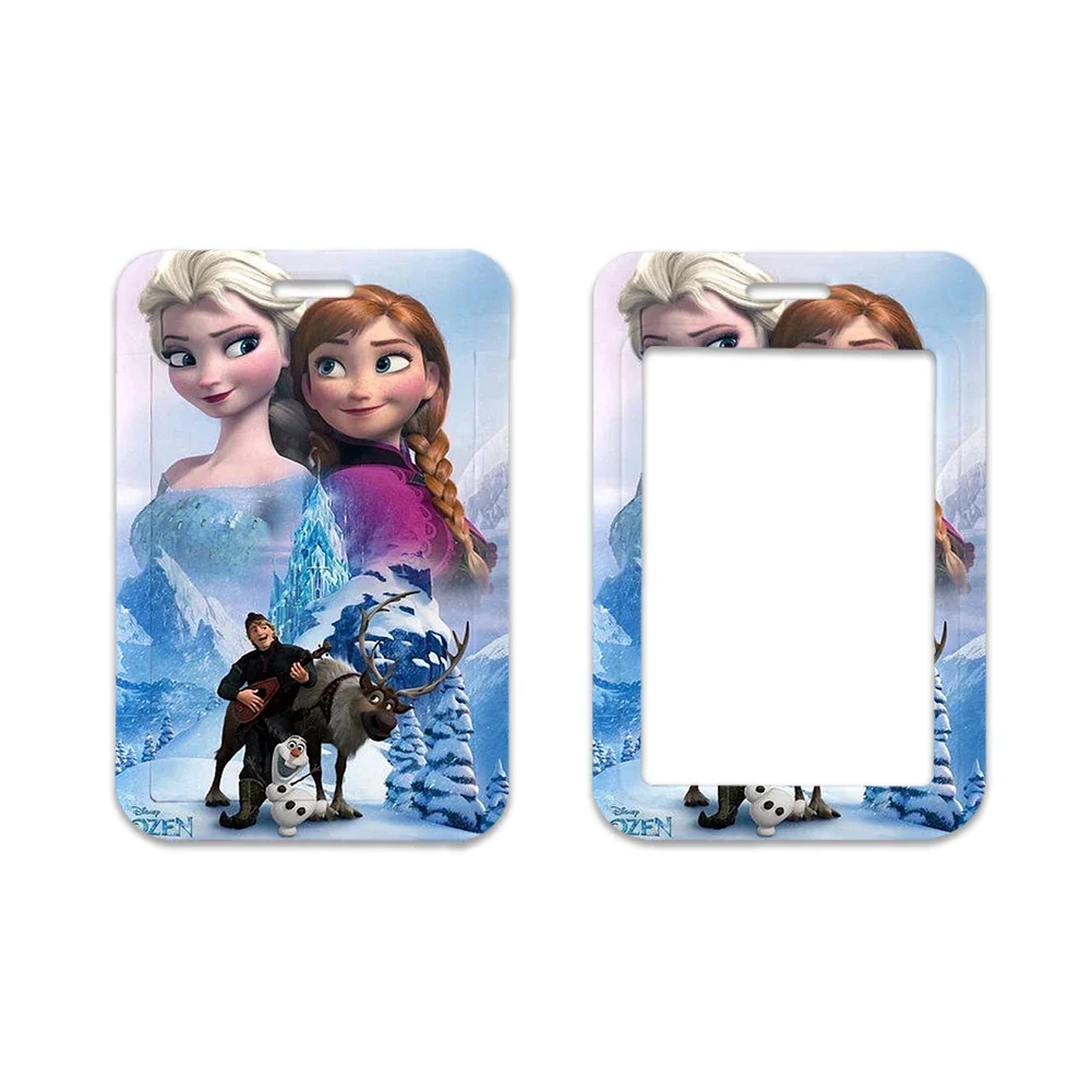 Elsa Anna Disney Lanyard For Keys Keychain Credential Holder Keyring Mobile Phone Charm Accessories Gifts