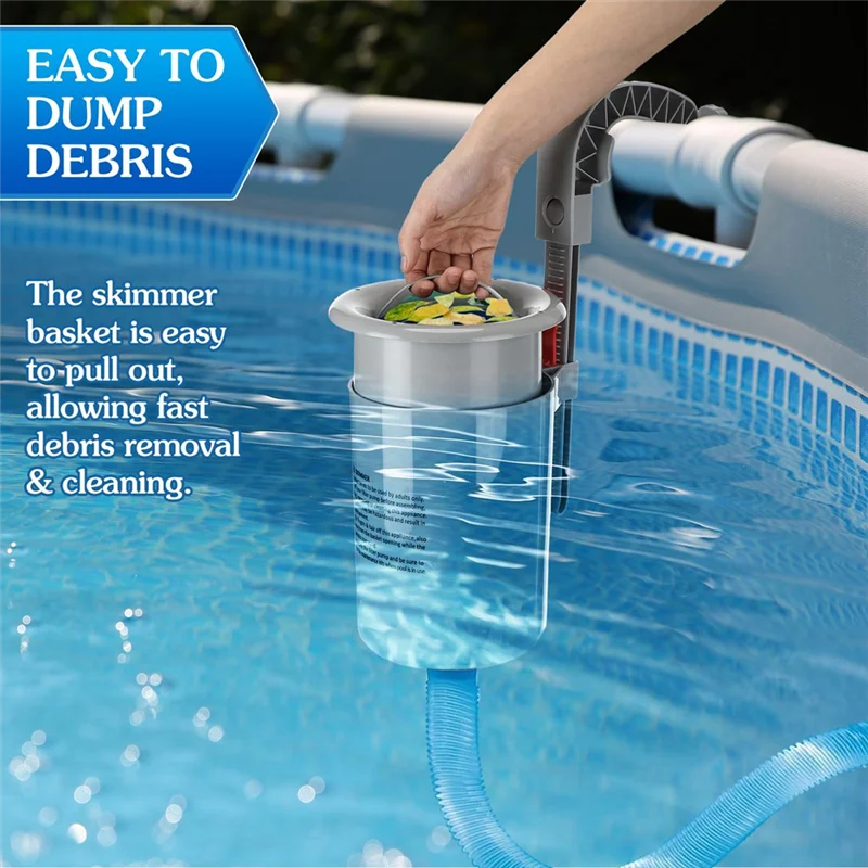 

ABFS Pool Skimmer Automatically Cleans Accessories For Above Ground Pool With Adjustable Floating Hose Basket Net