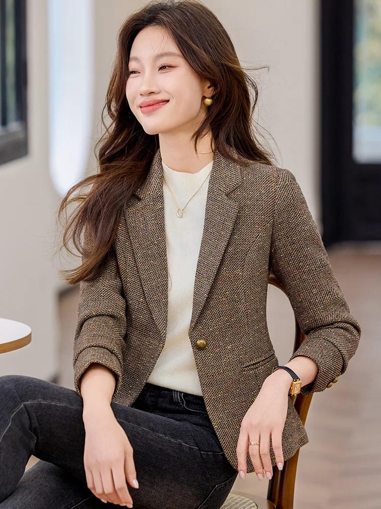 Pink Suit Jacket Women's Casual Slimming Style Spring Autumn New Arrival High Quality Elegant Small Size Fashion Top