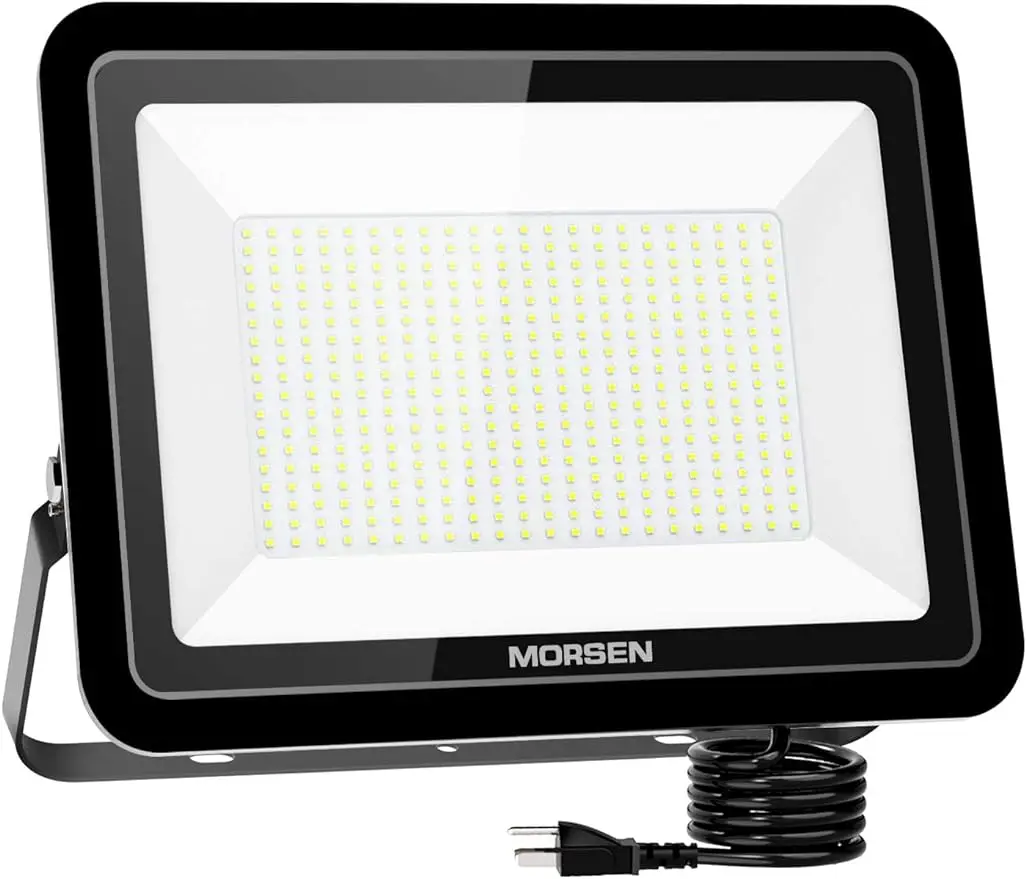 MORSEN 2 Pack 400W LED Flood Light, 40000lm Flood Light Outdoor with UL Certificated Plug, IP66 Waterproof 5000K Daylight