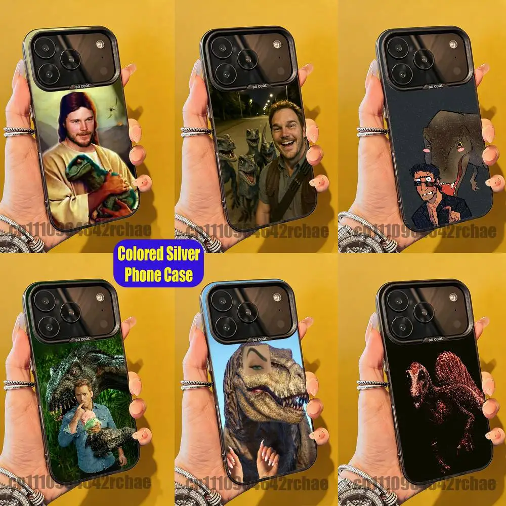 

For J-Jurassic World Dinosaur Phone Case iPhone 15,16,12,14,13,17,11,E,Pro,Max,Plus,Air,Mini Color Silver Custom Cover
