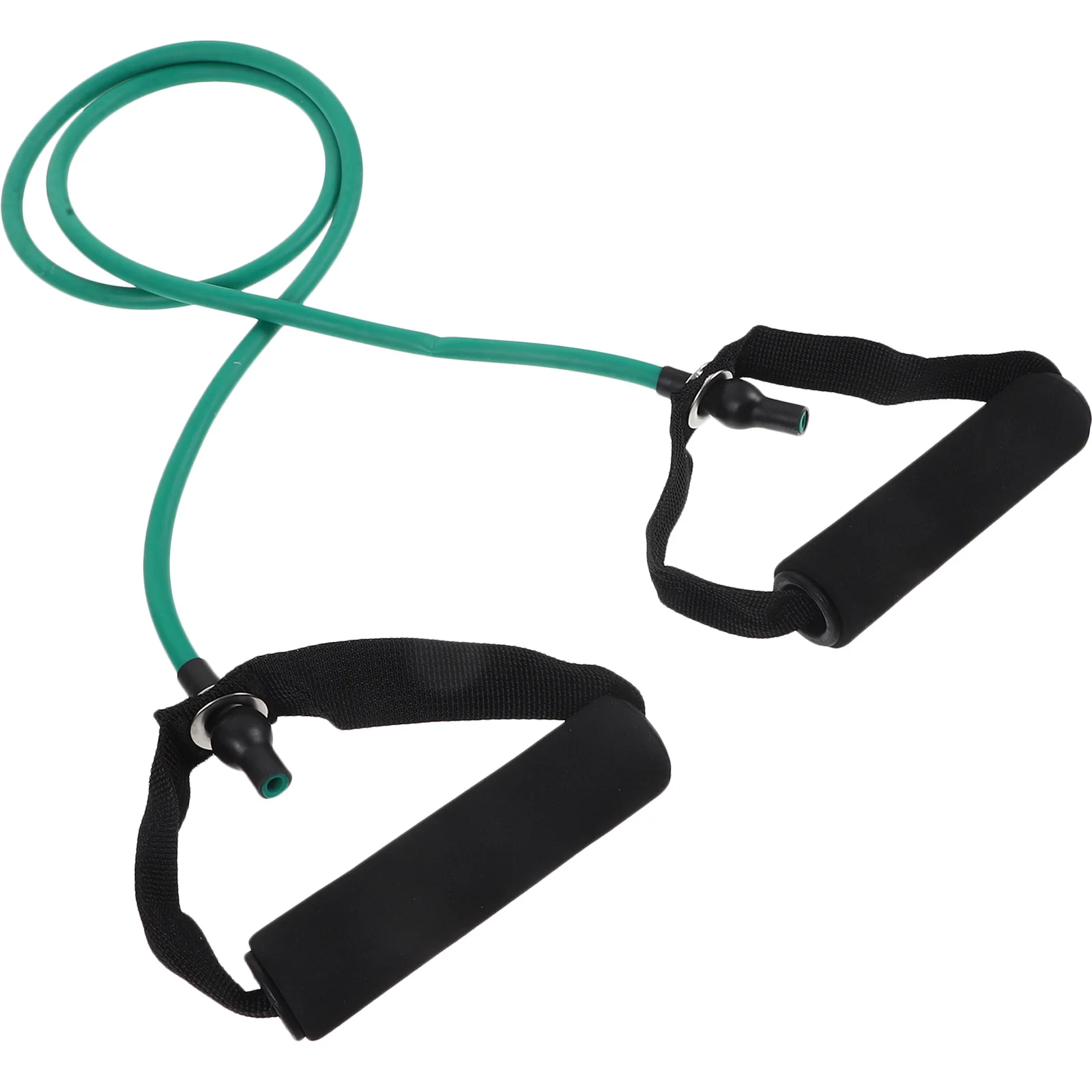 屋外用グリーンエラスティックフィットネスエクササイズプルロープ、耐久性のあるレジスタンスバンドハンドル、ストレッチバンドトレーニングワークアウト