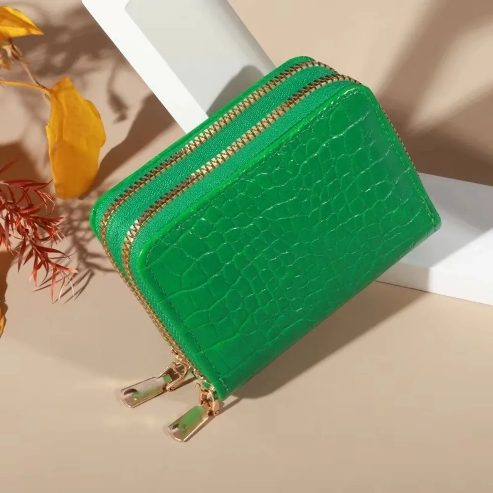 

Модный элегантный женский кошелек для карт с несколькими отделениями, повседневный клатч на двойной молнии, сумка для хранения из искусственной кожи под крокодила