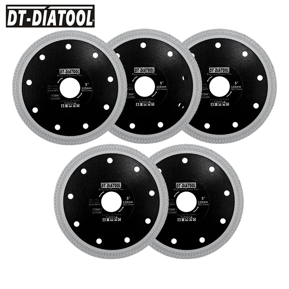 

DT-DIATOOL 5/10pcs/pk Dia 125mm/5"inch Cutting Disc X Mesh turbo Saw Blades for Porcelain Ceramic Tile Cutter Circular Sawblade