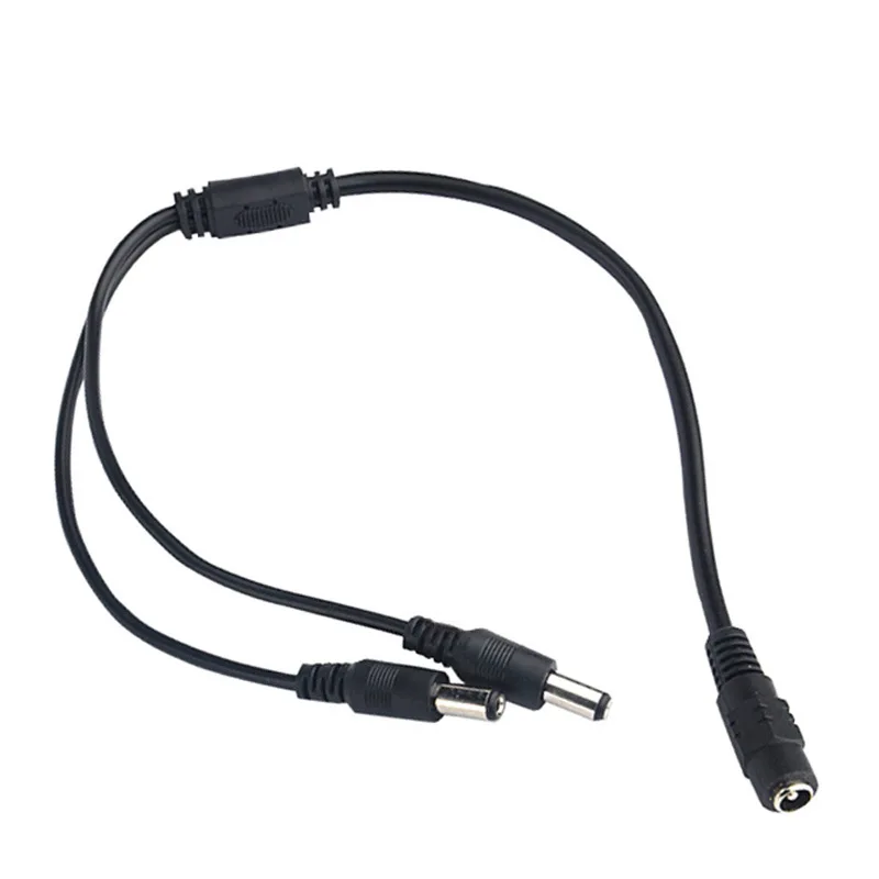 

5.5mm x 2.1mm DC 1 Female to 2 Male 2 Way Y Splitter DC Extension Power Cord Cable Extender for CCTV Camera Security