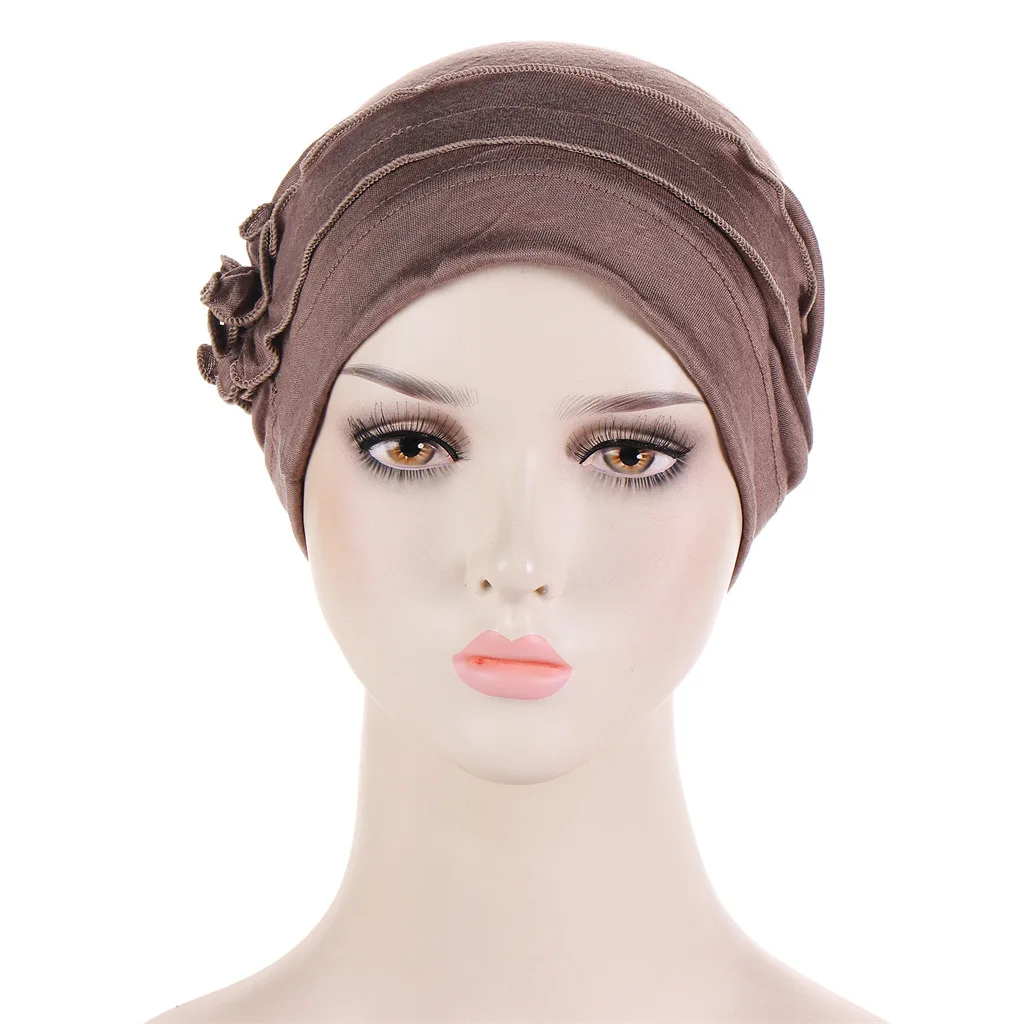 Hijabs for Woman with Floral Decor Islamic Clothing for Women Elegant Turban Elastic Inner Hijabs Breathable Muslim Women Hijab