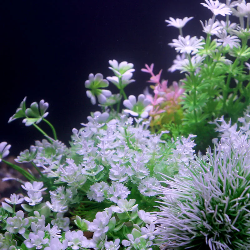 Aquarium Plants Ornaments Plastic Simulation Artificial Water White Yellow Brown Red Grass Fish Tank Decoration Accessories