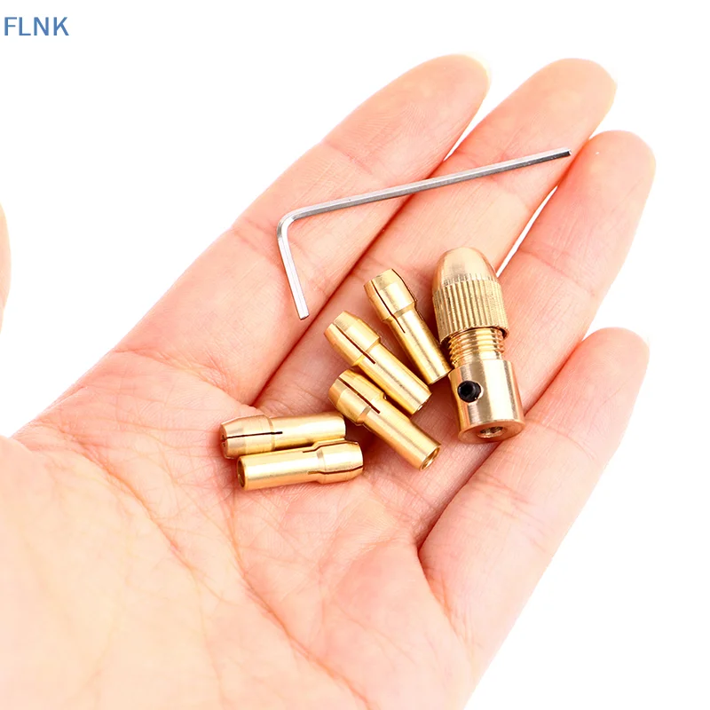 

【KC】【AN】7pcs/set Brass Collet For Mini Rotary Electric Motor Shaft Drill Chuck Bit Tool For 0.5-3.0MM Drill Bit