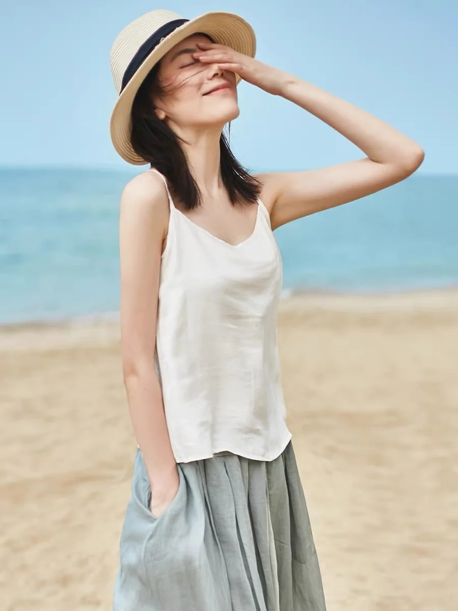 Damen Loose Fit Copper Ammonia Tead Csole Tank Top Lässige Innenbekleidung Basisschicht Top Große Größe Künstlerische Oberbekleidung