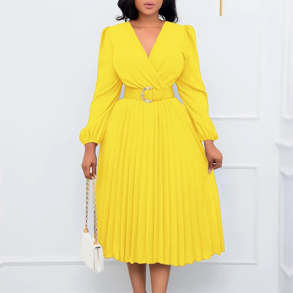 

Elegant Yellow Dress Red White Summer Dresses 2024 Women Long Pleated Skirt Cheap Female Clothing Sets Large Size Chubby Ladies