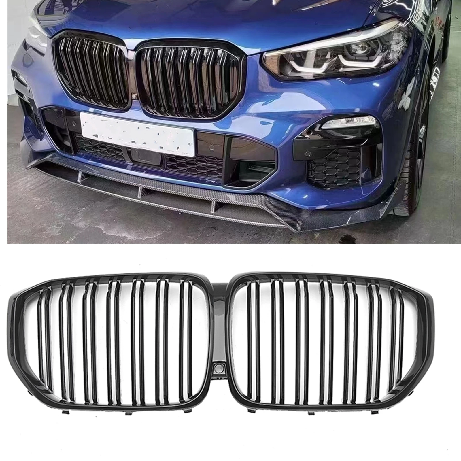 Car Front Grille Racing Grill Upper Bumper Hood Mesh Grid For BMW X5 G05 30d 40i 50i M50d 2019-2022 Performance Style