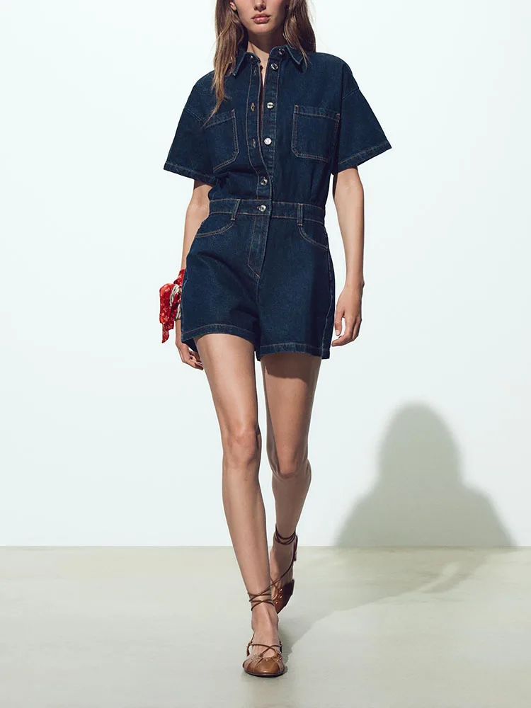 

Summer 2025 Women's ort Sve Denim ort One-Piece High Waist Street Sle High Waist ort Length Fabric Other