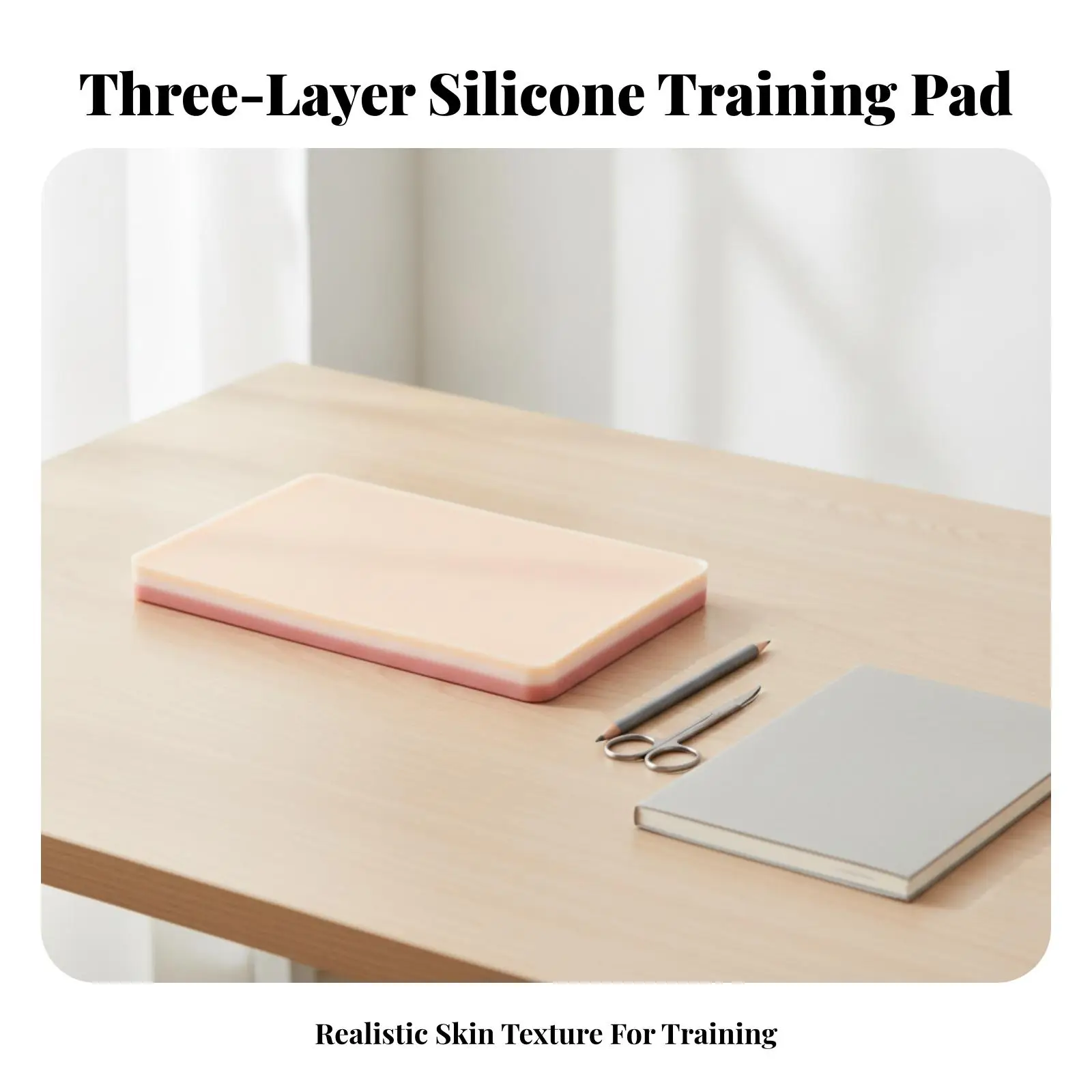 Training Pad for Medical Students with Silicone Skin Layer Practice Tool for Stitching Skills Lab