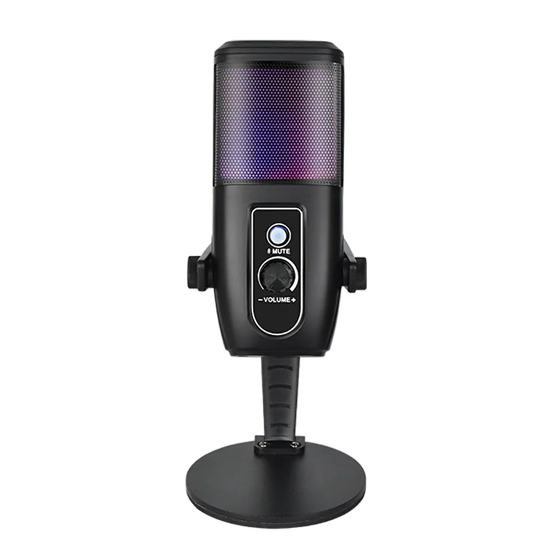 

B50B-USB Condenser Microphone Desktop Gaming RGB Microphone Ideal For Streaming & Podcasting Large Mic Head