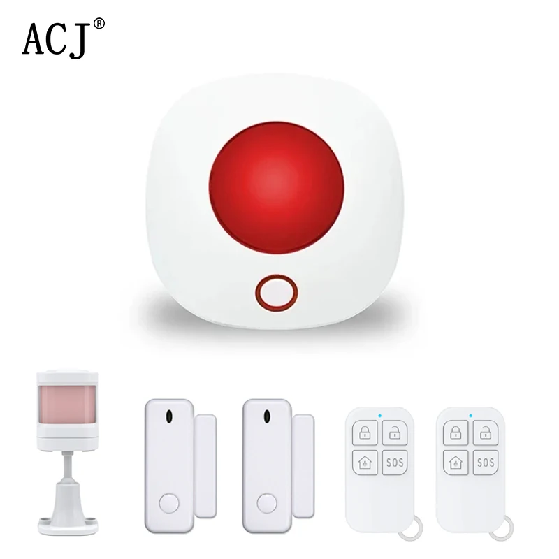 

Smart WIFI Safety Protection Siren 110dB TUYA Strobe Light Sensor Home Alarm Security System 433mhz Door Sensor Remote Control