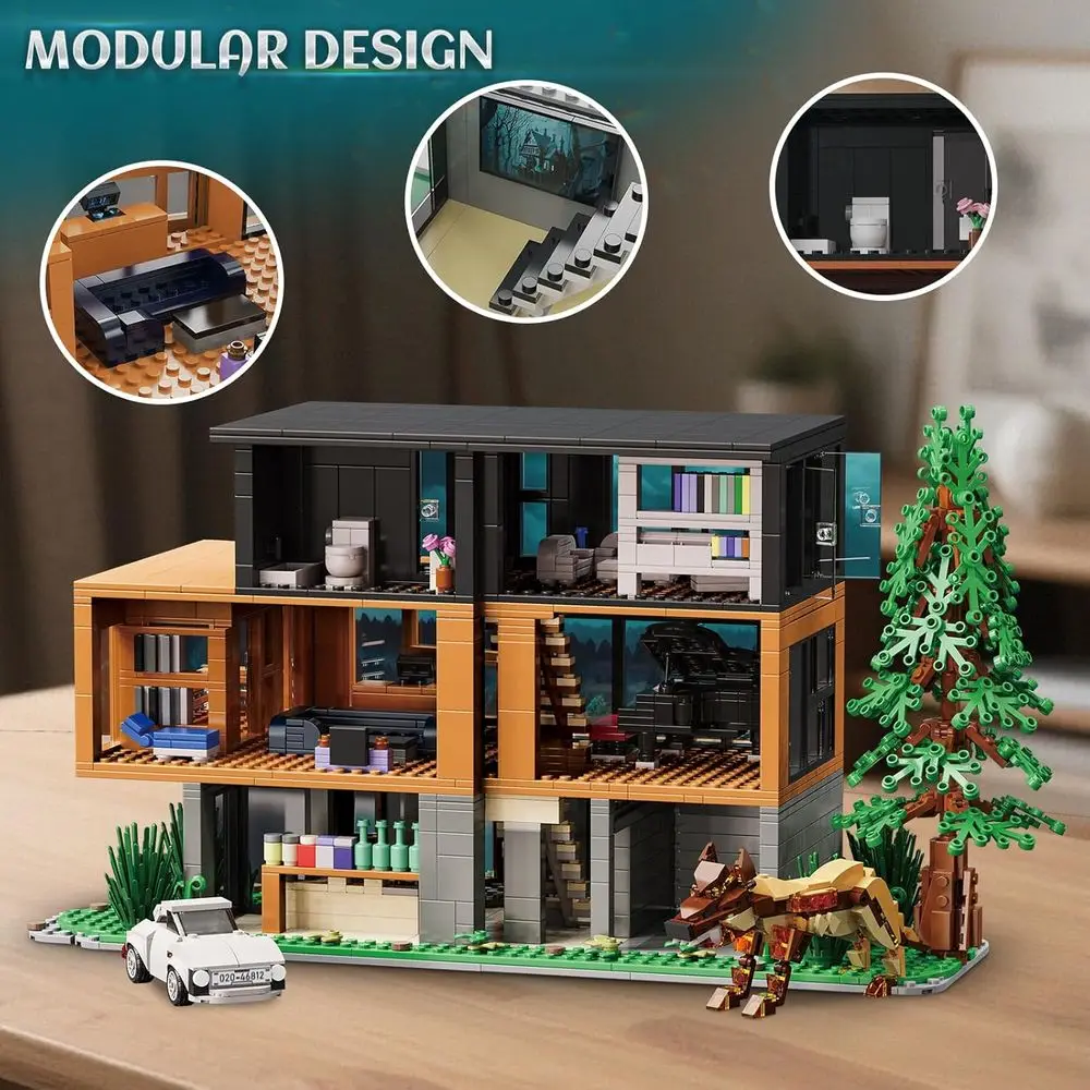 Kit de mansión encantada iluminada, modelo de casa espeluznante para entusiastas de la película, compatible con LEGO, ideal para adultos y niños mayores de 8 años (1550 piezas)